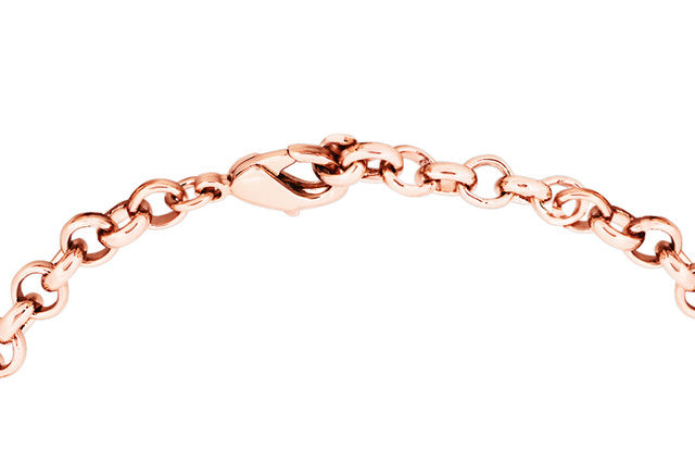 Romi Pendant - Circle Chain with Padlock - Rose Gold Plated