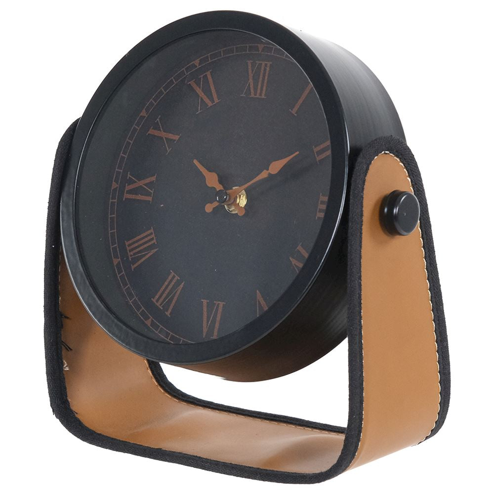 Fern Cottage Clock -  Black Round Mantle