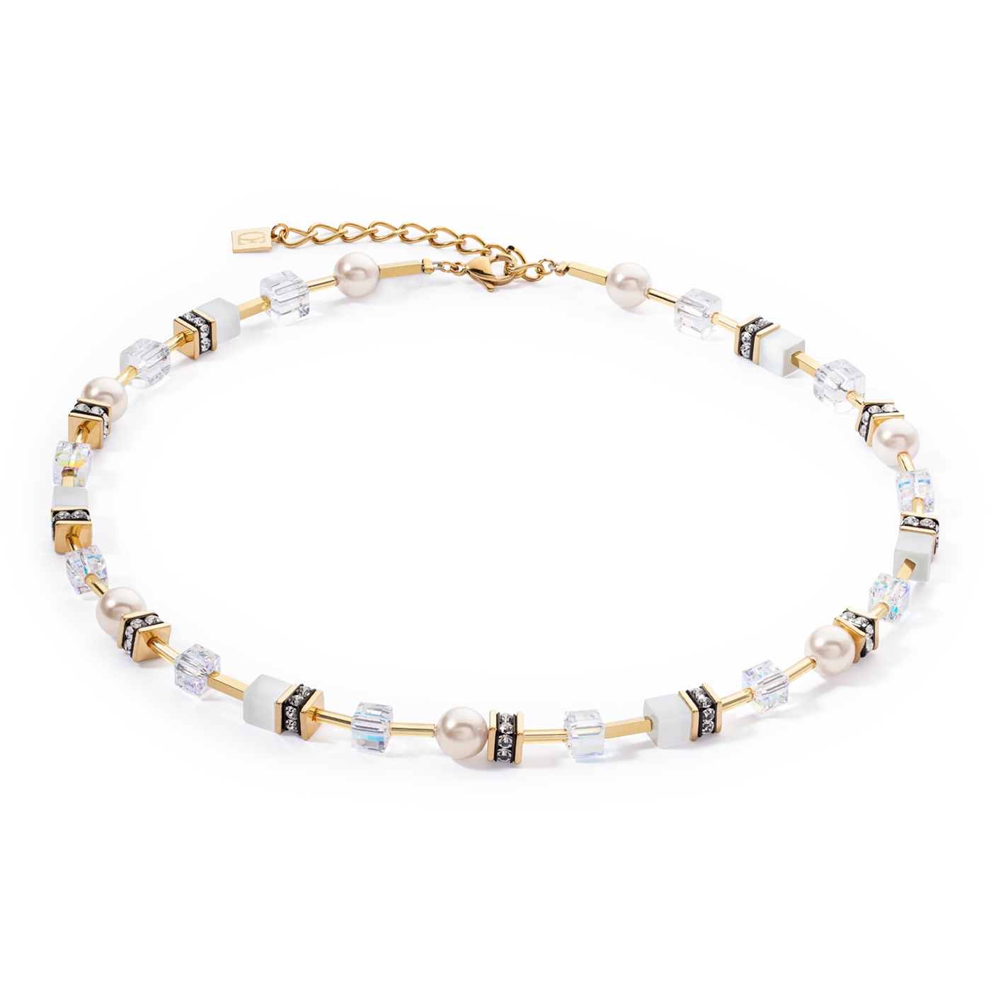 Coeur De Lion - GeoCUBE® Iconic - Pearl Mix Gold/White Necklace
