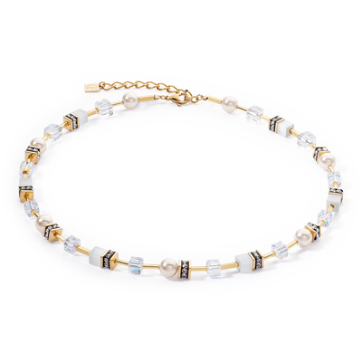 Coeur De Lion - GeoCUBE® Iconic - Pearl Mix Gold/White Necklace