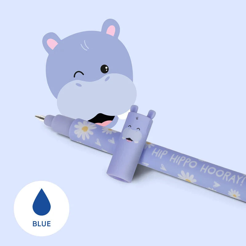 Legami Erasable Pen - Hippo - Blue Ink