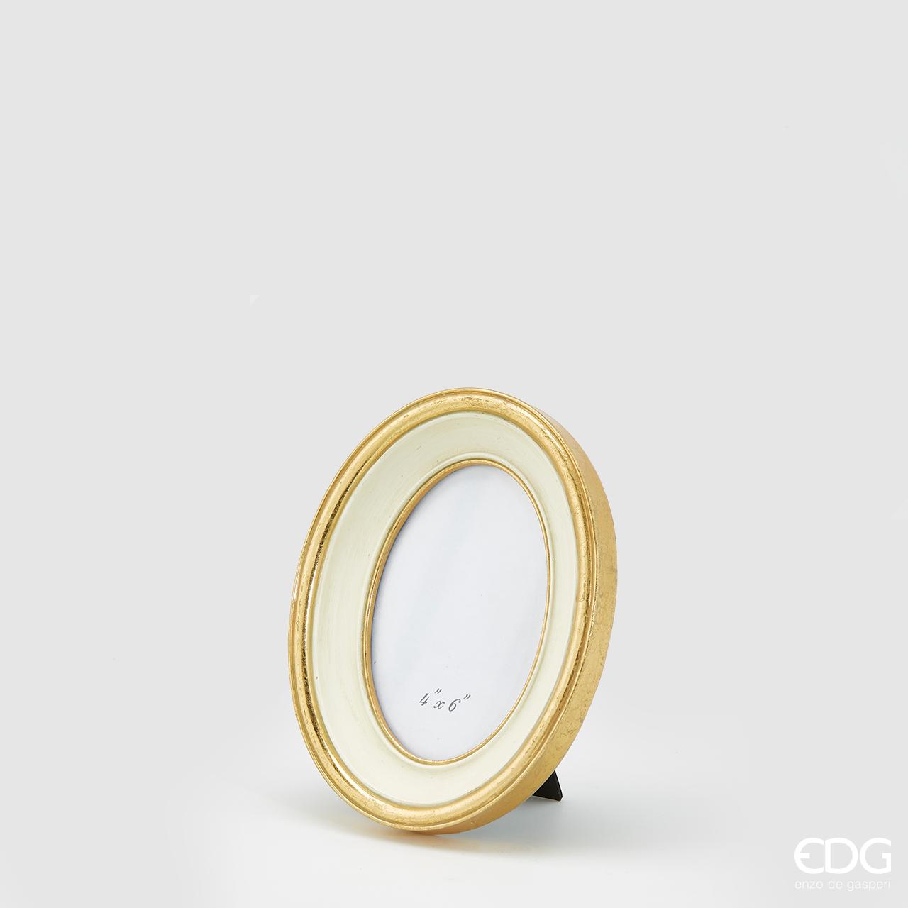 Vintage Gold & Cream Oval Photo Frame