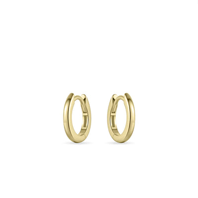 Gisser Sterling Silver Earrings - 13.5mm Mini Classic Polished Hoops