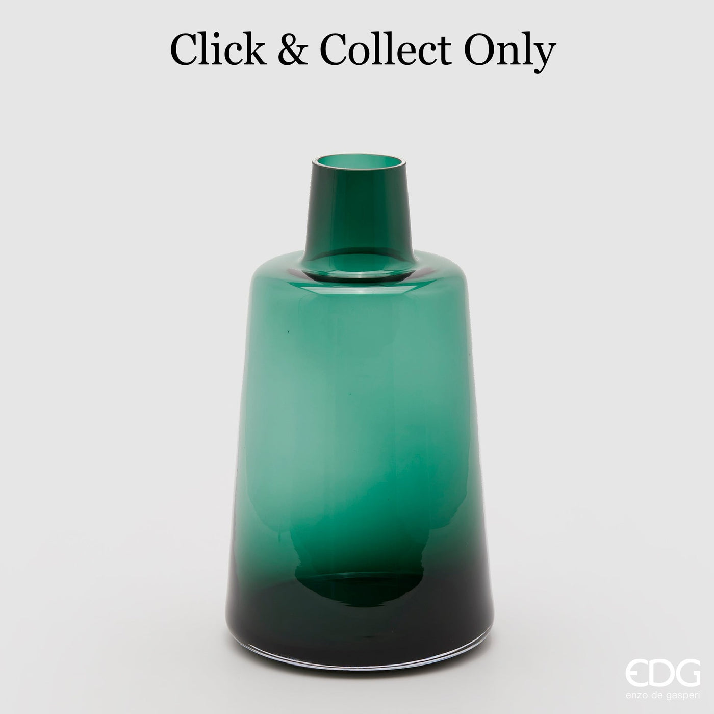 Green Bottle Shaped Glass Vase - 40cm **CLICK & COLLECT ONLY**