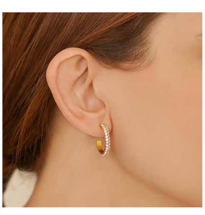 Newbridge Silverware Earrings - Hoop with Golden Honey Stones
