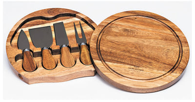 Newgrange Living Cheese Board - Round with 4 Knives