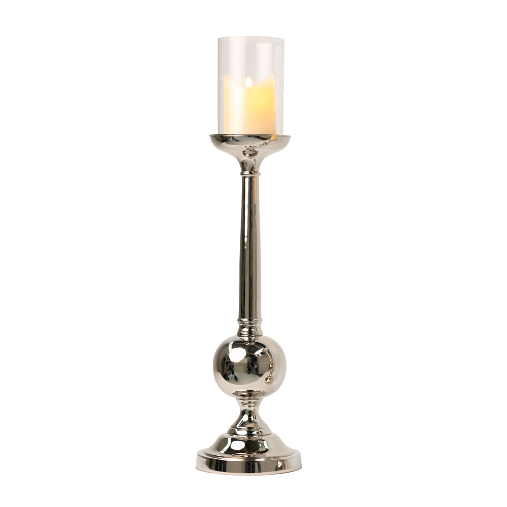 Tara Lane Zuri Ball Pillar Candle Holder Chrome - 65 cm