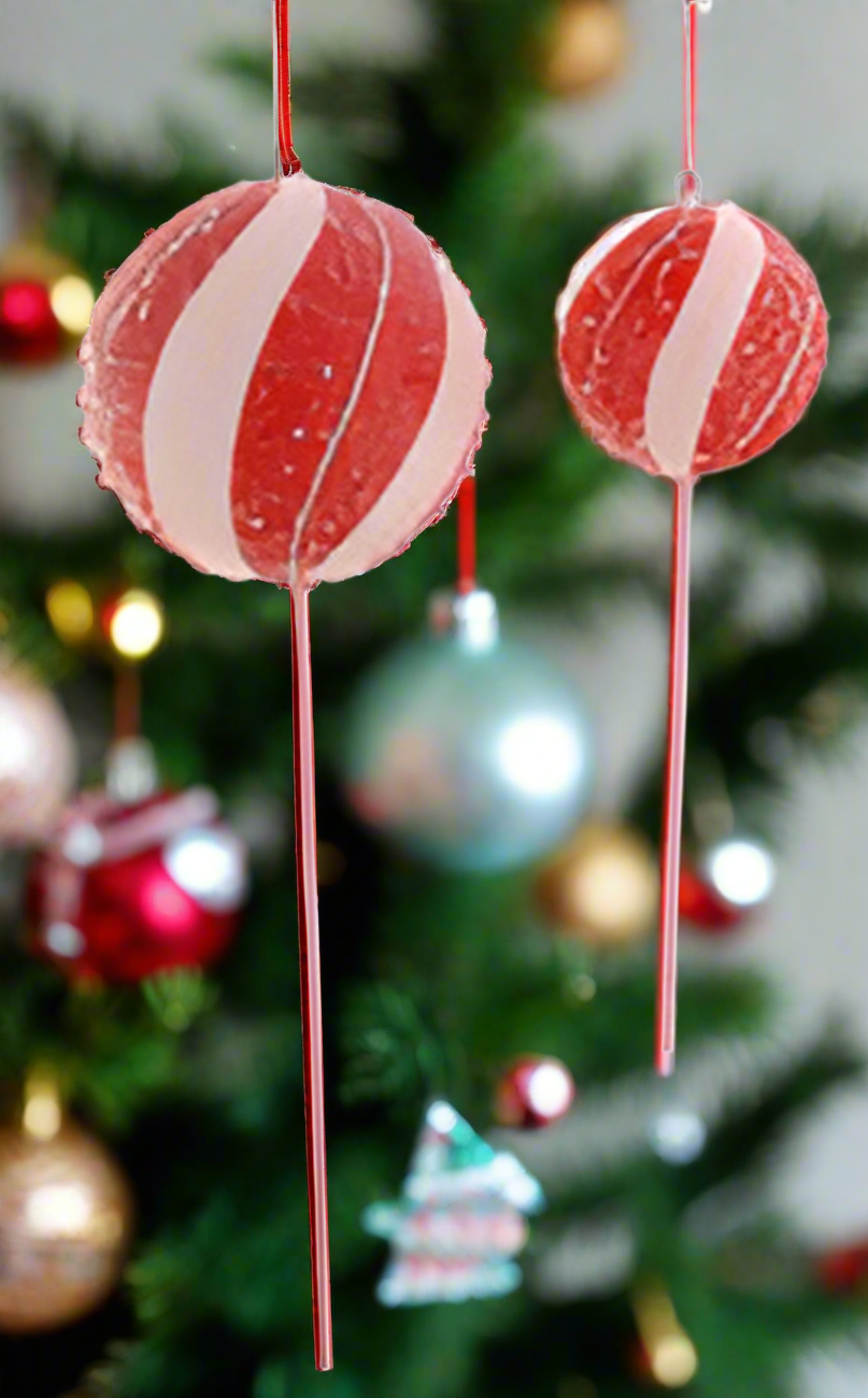 Christmas Tree Hanging Decoration - Candy Stripe Lollipops