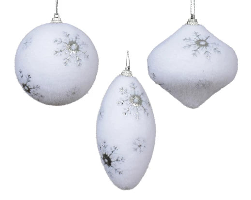 Winter White & Silver Snowflake Bauble