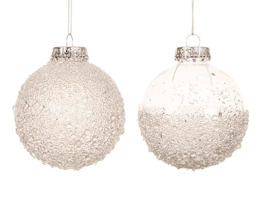 Christmas Tree Hanging Decoration - Clear Beaded Bauble