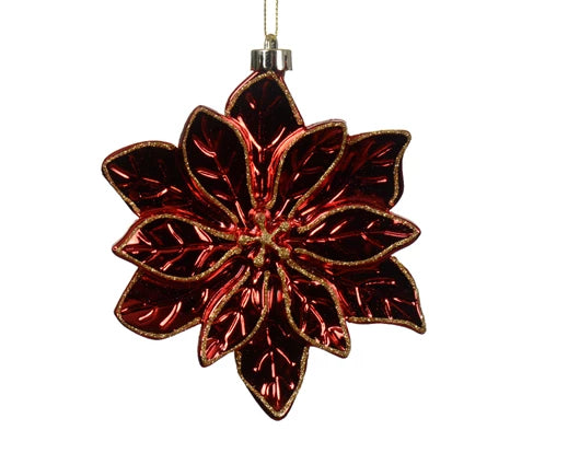 Christmas Tree Decoration - Christmas Red Shatterproof Poinsettia