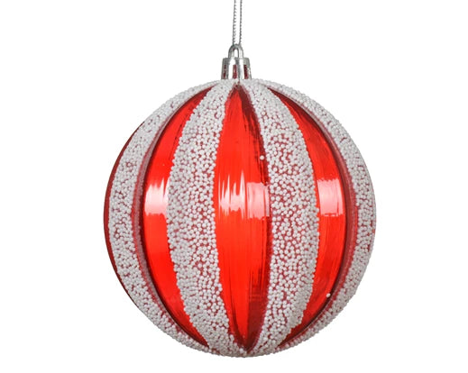 Christmas Tree Decoration –  Christmas Red Shatterproof Candy Stripe