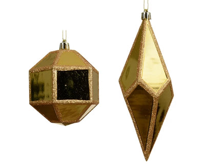 Christmas Tree Hanging Decoration - Gold & Glitter
