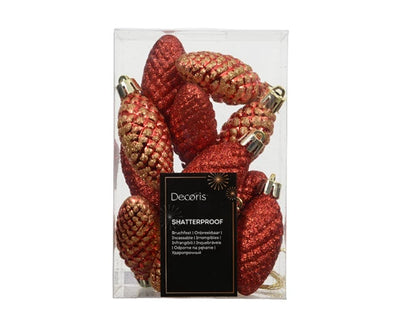 Christmas Tree Hanging Decoration - Pine Cones Set of 12