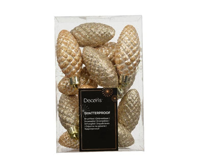 Christmas Tree Hanging Decoration - Pine Cones Set of 12