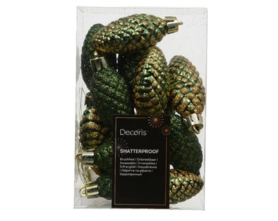 Christmas Tree Hanging Decoration - Pine Cones Set of 12