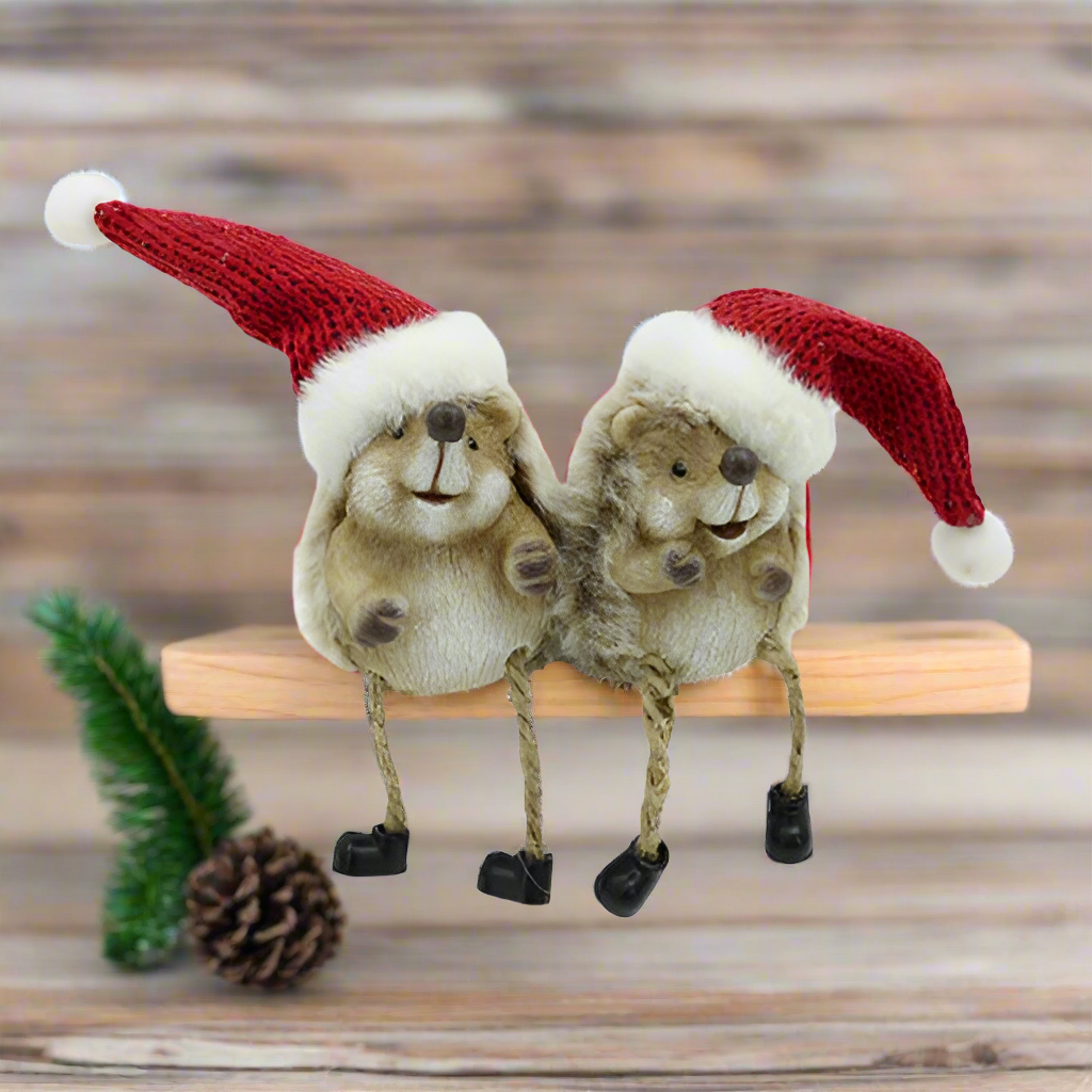 Christmas Ornaments - Secret Christmas Hedgehog Shelf Sitters