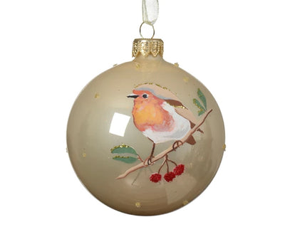 Glass Christmas Tree Hanging Decoration - Robin **CLICK & COLLECT ONLY**