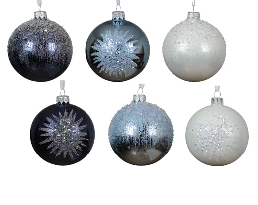 Glass Beaded Decoration - Night Blue/ Ice Blue/ Winter White **CLICK & COLLECT ONLY**