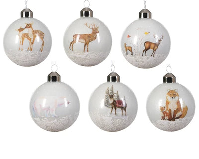 Woodland Bauble with Snow Base Decoration