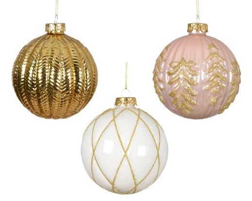 Glass Christmas Tree Hanging Decoration - Art Deco Bauble **CLICK & COLLECT ONLY**