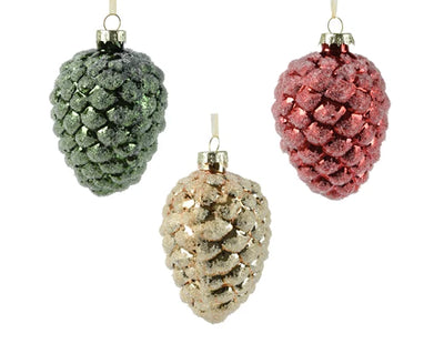 Glass Beaded Pinecone Decoration - Red/ Green/ Gold **CLICK & COLLECT ONLY**