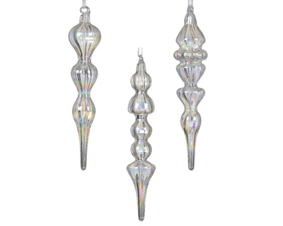 Glass Christmas Tree Hanging Decoration - Iridescent Icicles **CLICK & COLLECT ONLY**