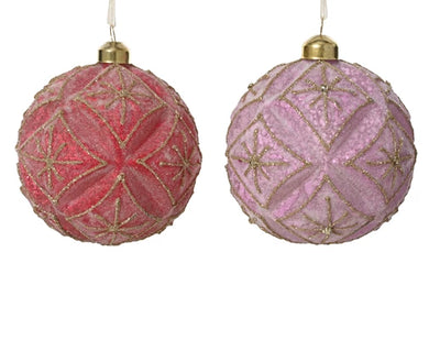 Glass Christmas Tree Hanging Decoration - Art Deco Star Bauble **CLICK & COLLECT ONLY**