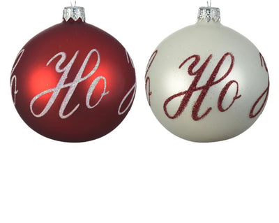 Glass Christmas Tree Hanging Decoration - Ho Ho Bauble **CLICK & COLLECT ONLY**