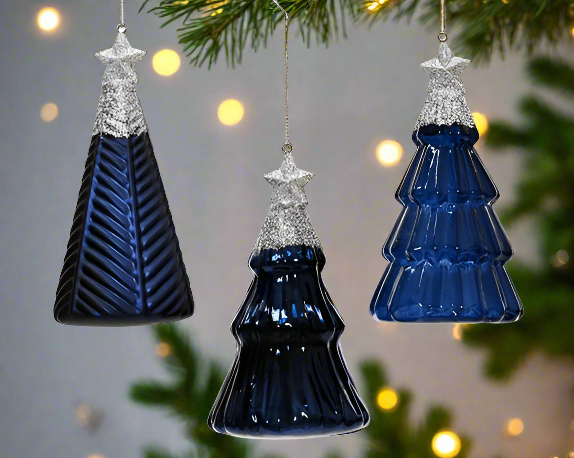 Glass Tree Hanging Decoration with Star **CLICK & COLLECT ONLY**