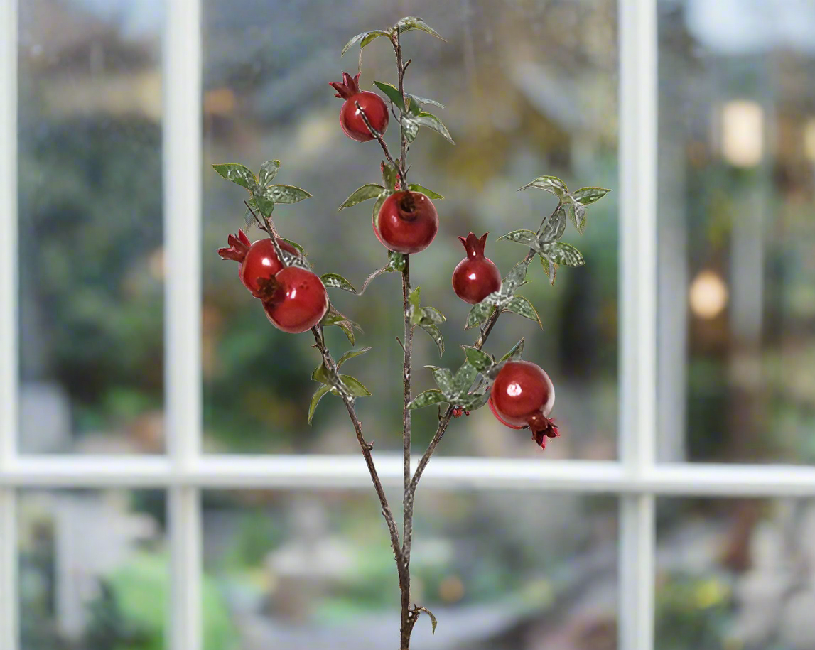 Floristry Stem- Red Pomegranate Berry Spray