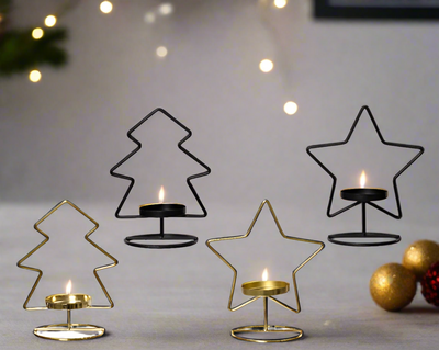 Iron Tealight Holder - Star/Tree