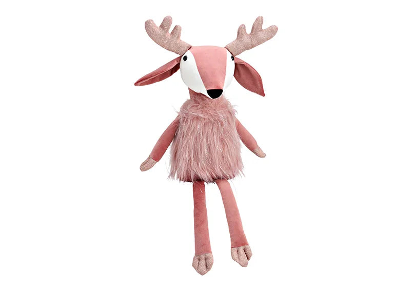 Christmas Shelf Sitter - Pink Bambi Deer