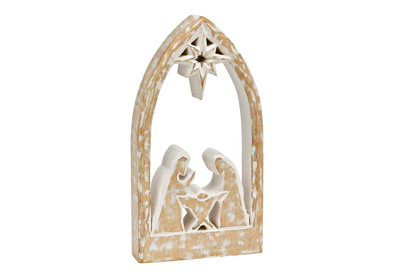 Nativity Scene - White Washed  Mango Wood