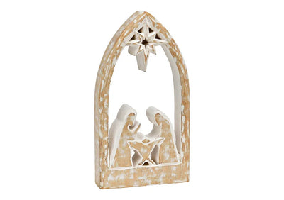 Nativity Scene - White Washed  Mango Wood