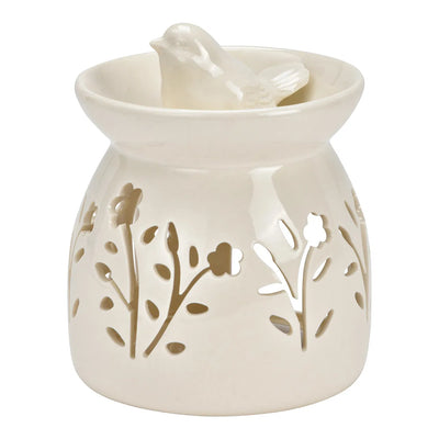 Ceramic Oil Burner - Bird & Flowers