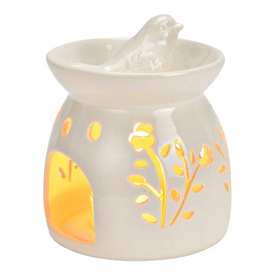 Ceramic Oil Burner - Bird & Flowers