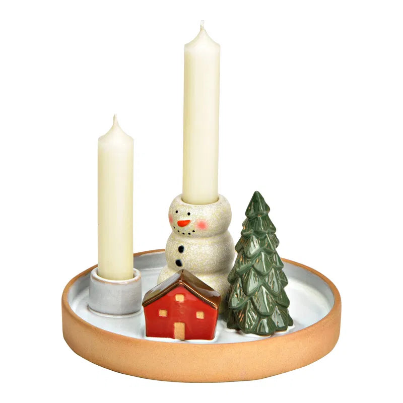 Christmas Candle Holder - Snowman/ Santa Claus
