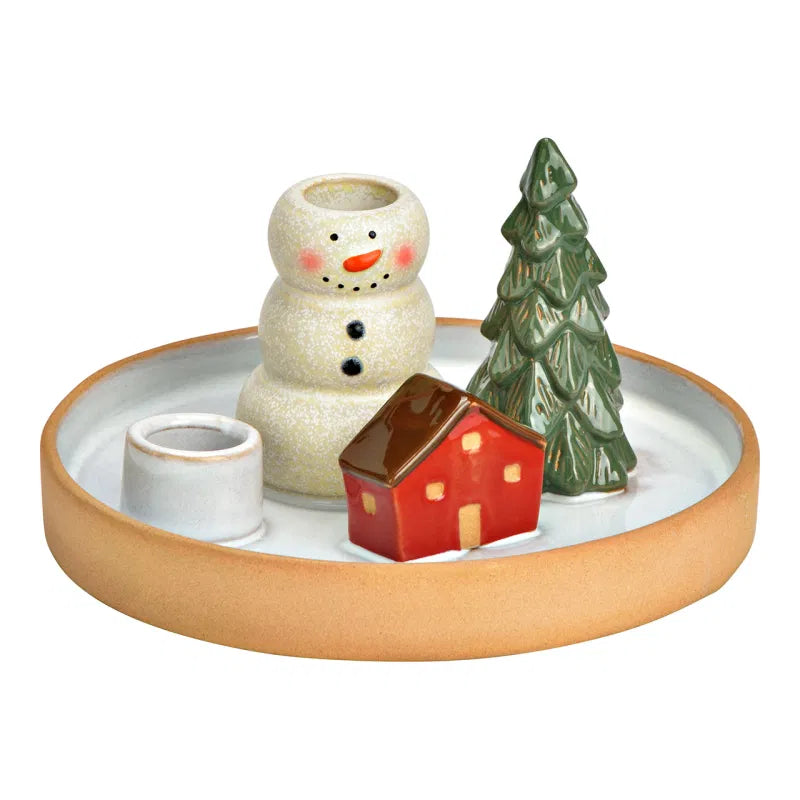 Christmas Candle Holder - Snowman/ Santa Claus