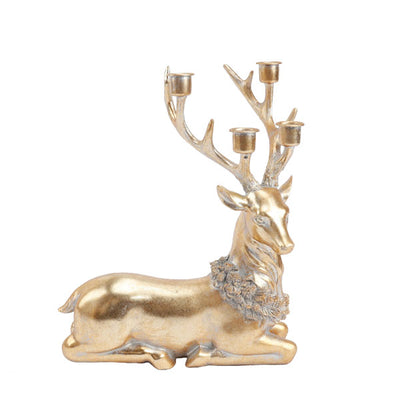Christmas Candle Holder - Secret Christmas Gold Reindeer Collection