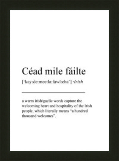 Framed Art on Glass - As Gaeilge  ** CLICK & COLLECT ONLY**
