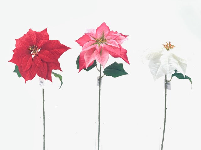 Christmas Floristry Stem - Red Poinsetta