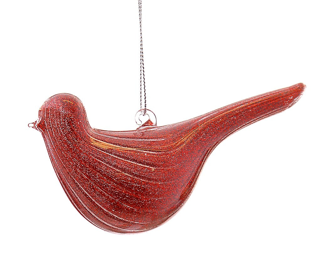 Glass Christmas Bird Hanging Decoration