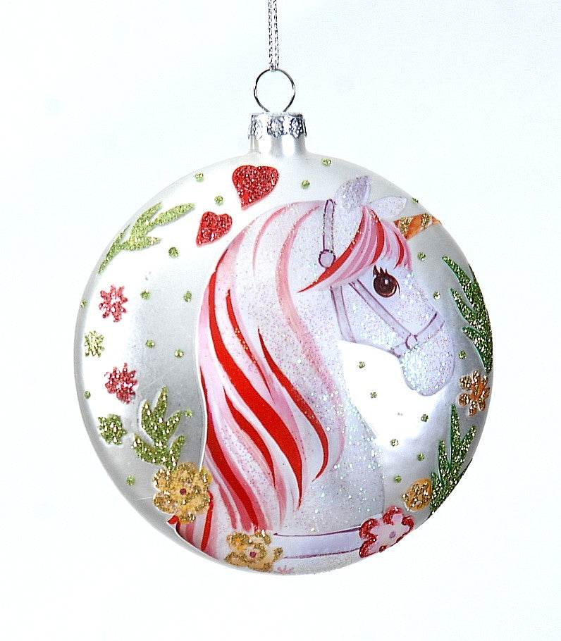 Glass Unicorn Christmas Bauble **Click&Collect Only**