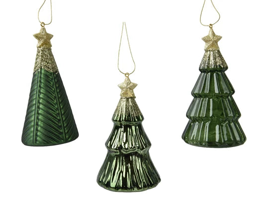 Glass Tree Hanging Decoration with Star **CLICK & COLLECT ONLY**