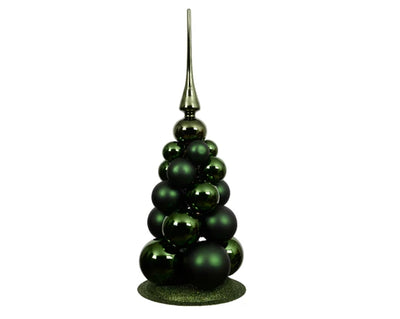 Christmas Ornament - Red/Green Glass Bauble Christmas Tree