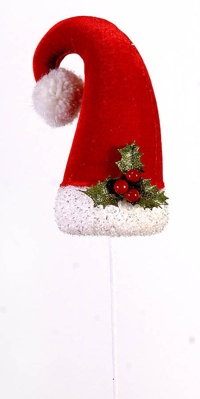 Christmas Floristry Stem - Santa Top Hat Collection