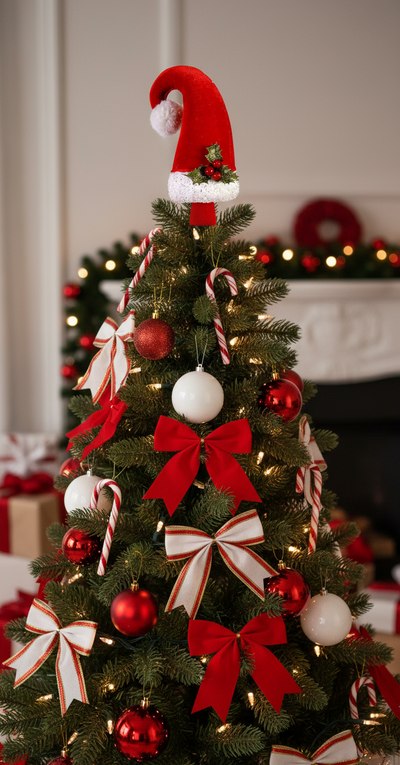 Christmas Floristry Stem - Santa Top Hat Collection