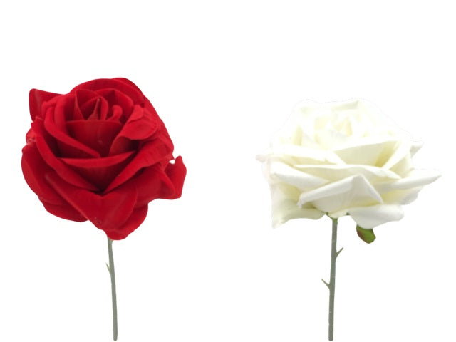 Christmas Floristry Stem - Diamond Red Rose