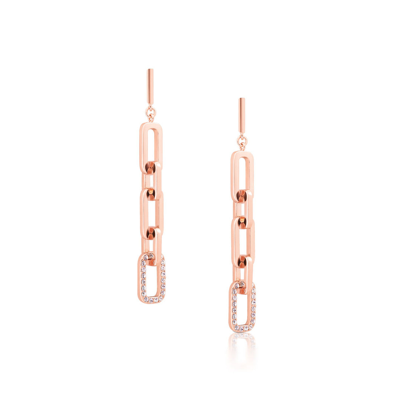 Romi Earrings - Chain Link - Rose Gold/Silver